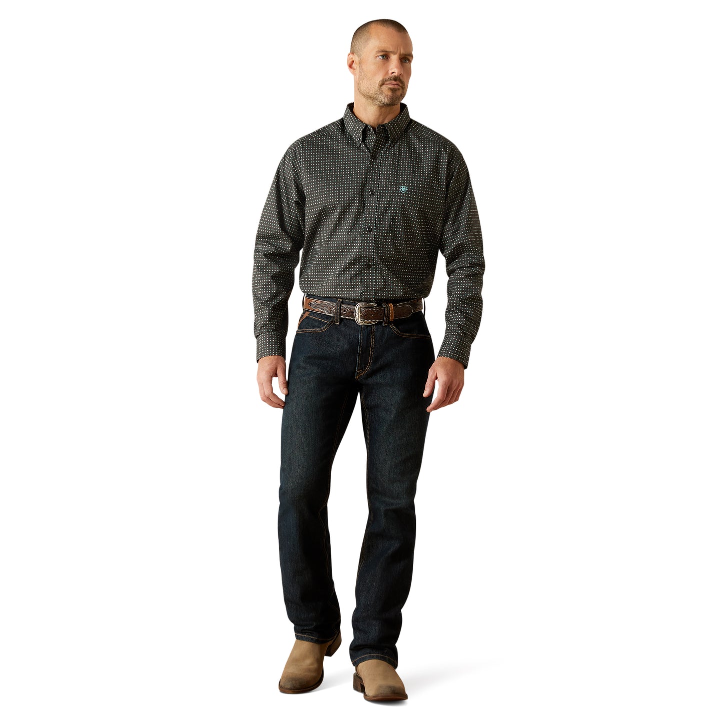 Ariat Men's Belmont Classic Fit Black Button Down Shirt 10062207