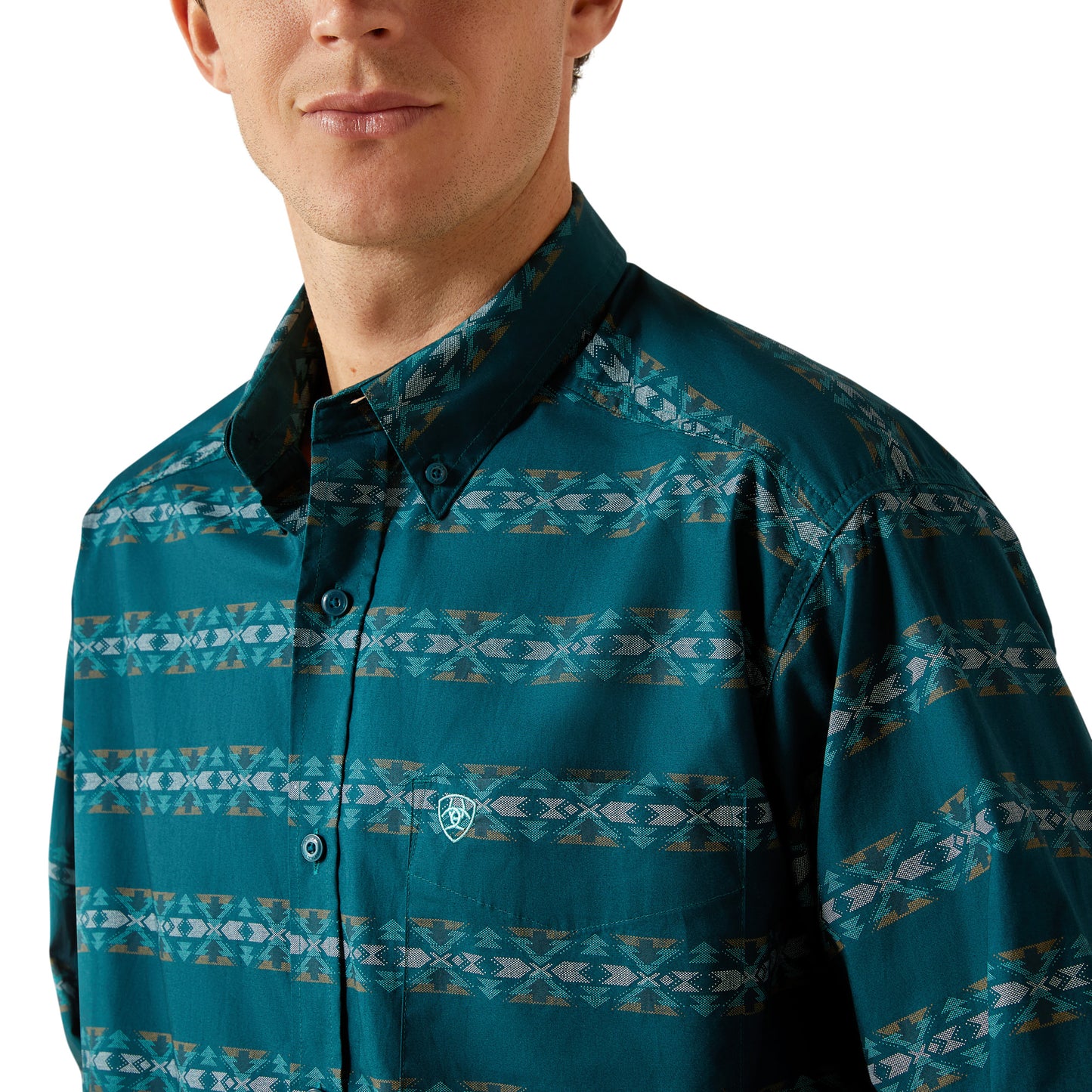 Ariat Men's Brando Teal Classic Fit Button Down Shirt 10062210
