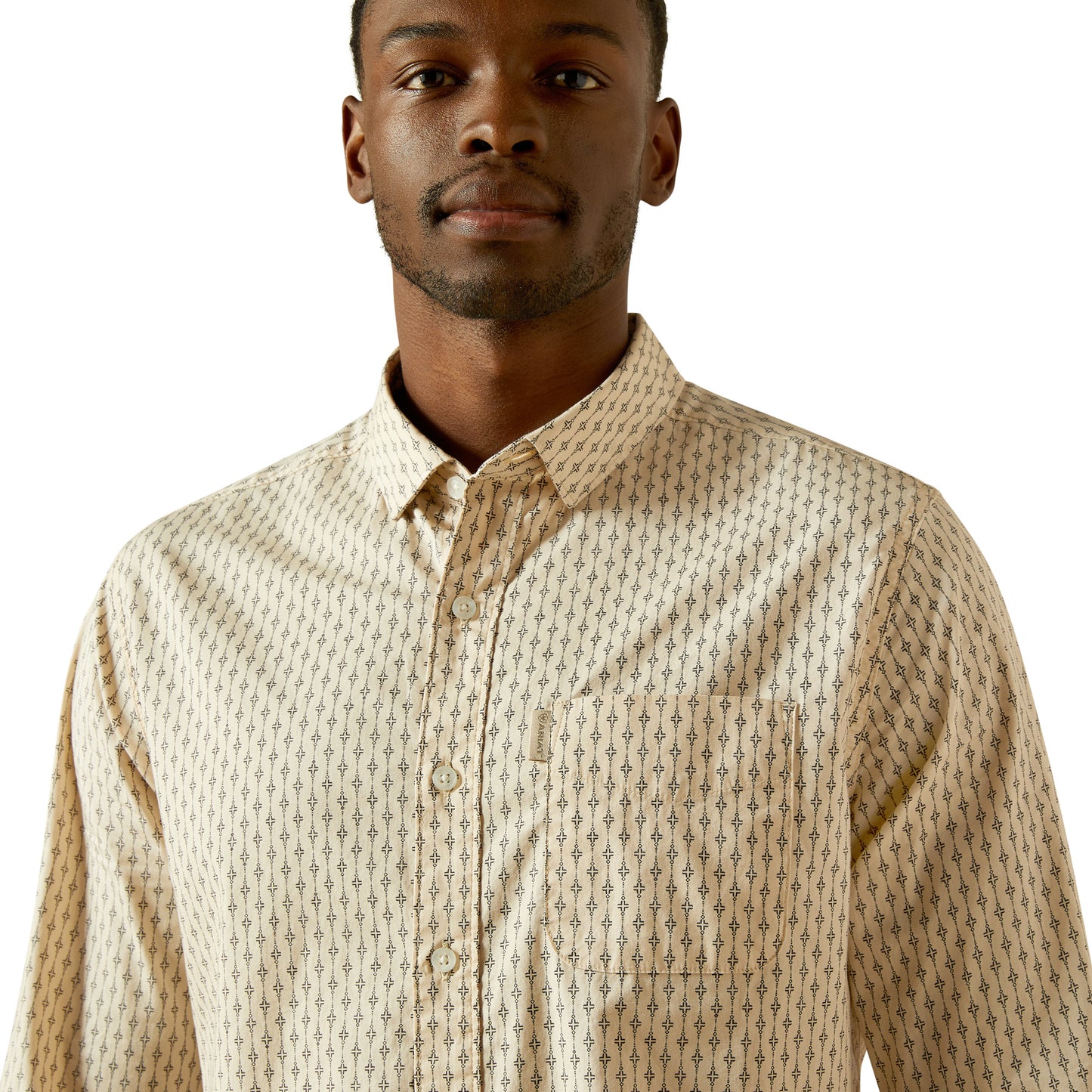 Ariat Men's Maverick Off White Modern Fit Button Down Shirt 10062217