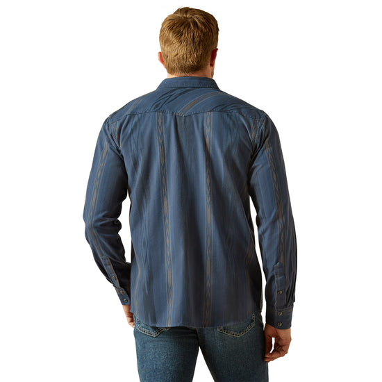 Ariat Men's Hansen Navy Chambray Retro Fit Snap Shirt 10062225