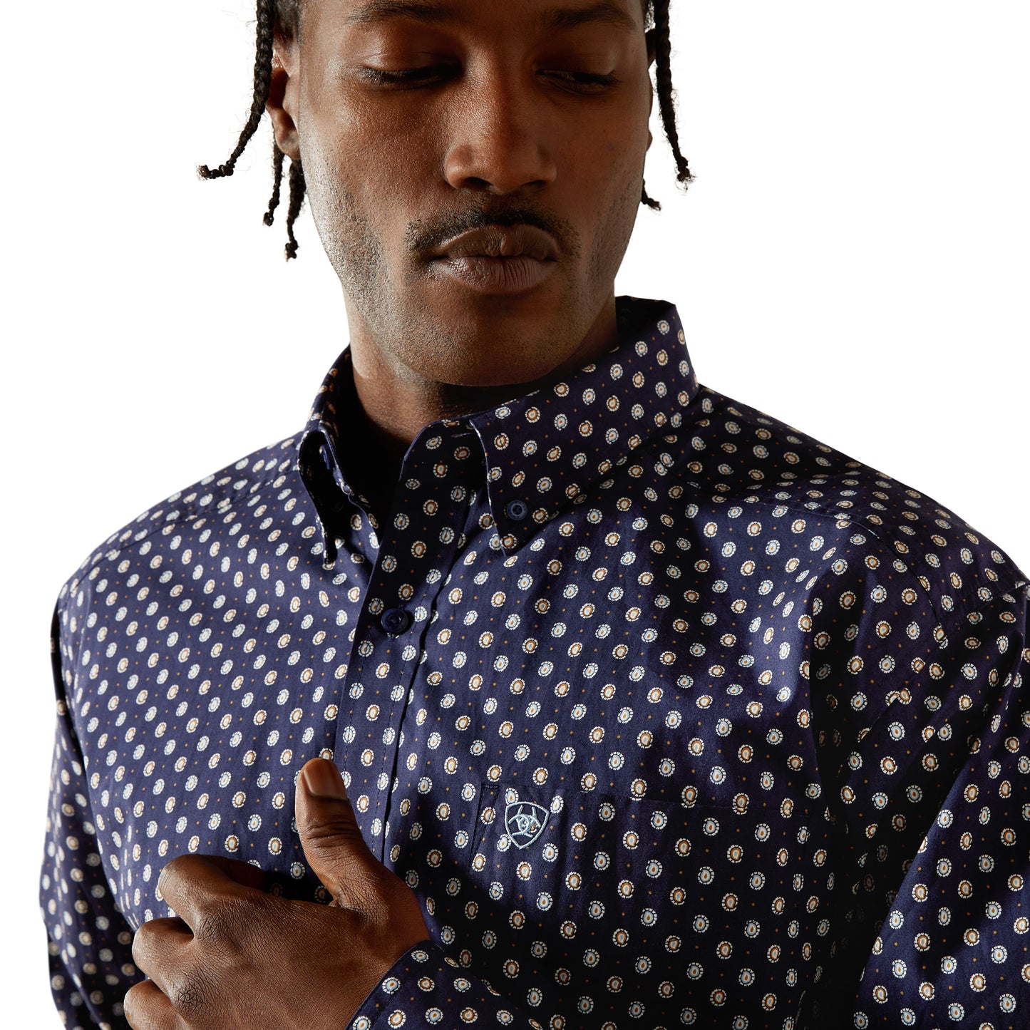 Ariat Men's Stone Dark Blue Classic Fit Button Down Shirt 10062241