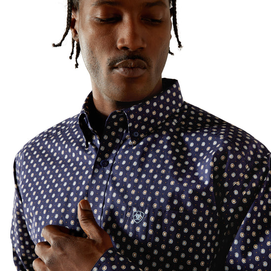 Ariat Men's Stone Dark Blue Classic Fit Button Down Shirt 10062241