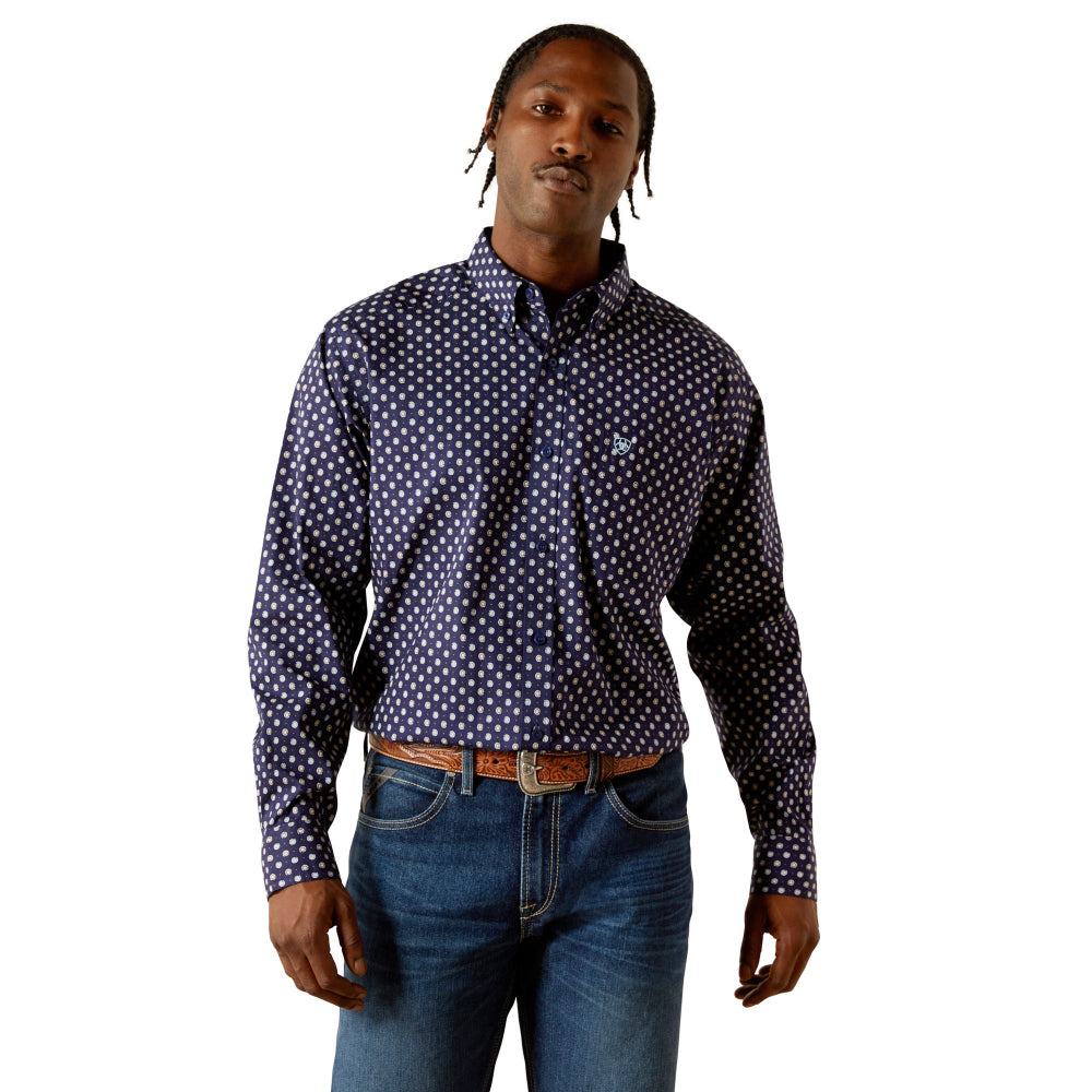 Ariat Men's Stone Dark Blue Classic Fit Button Down Shirt 10062241