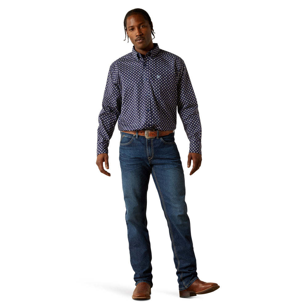 Ariat Men's Stone Dark Blue Classic Fit Button Down Shirt 10062241