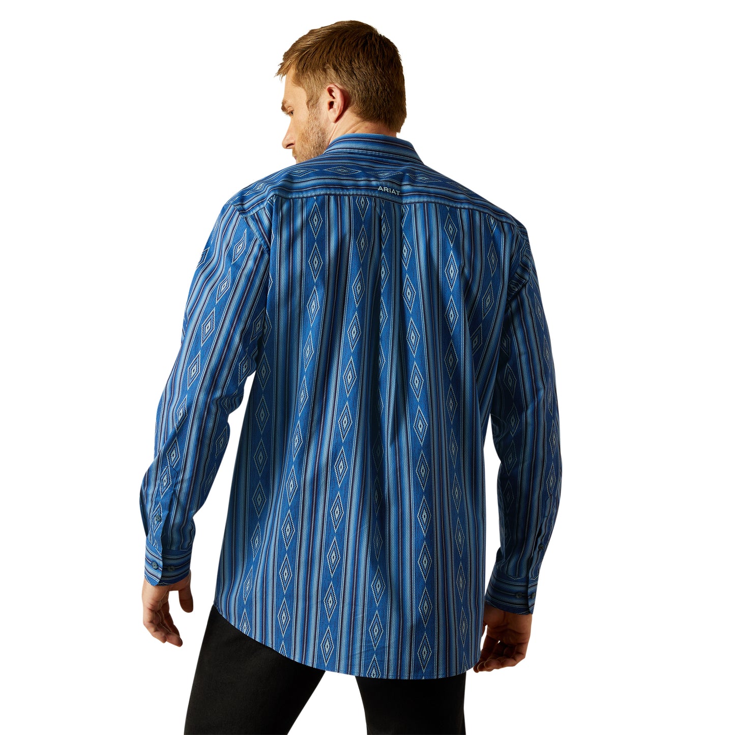 Ariat Men's Team Pace Blue Classic Fit Button Down Shirt 10062252