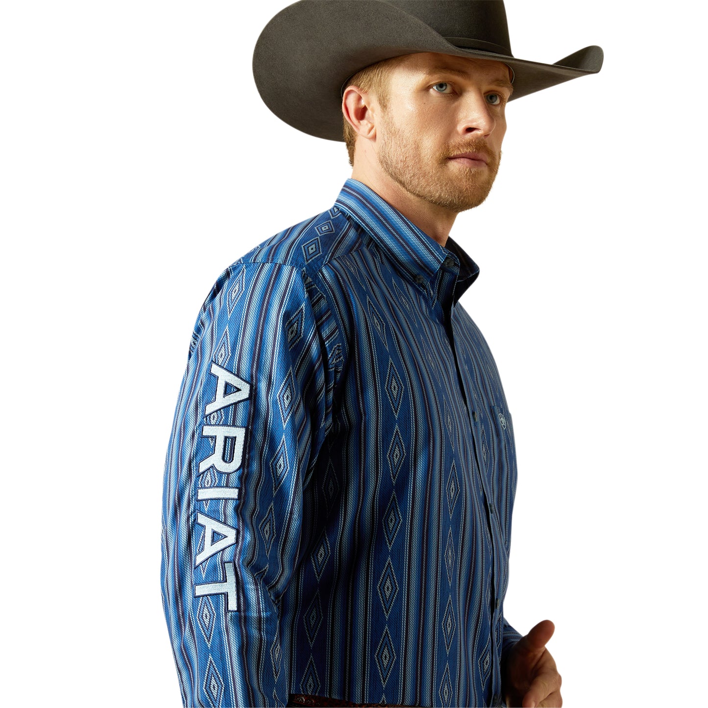 Ariat Men's Team Pace Blue Classic Fit Button Down Shirt 10062252