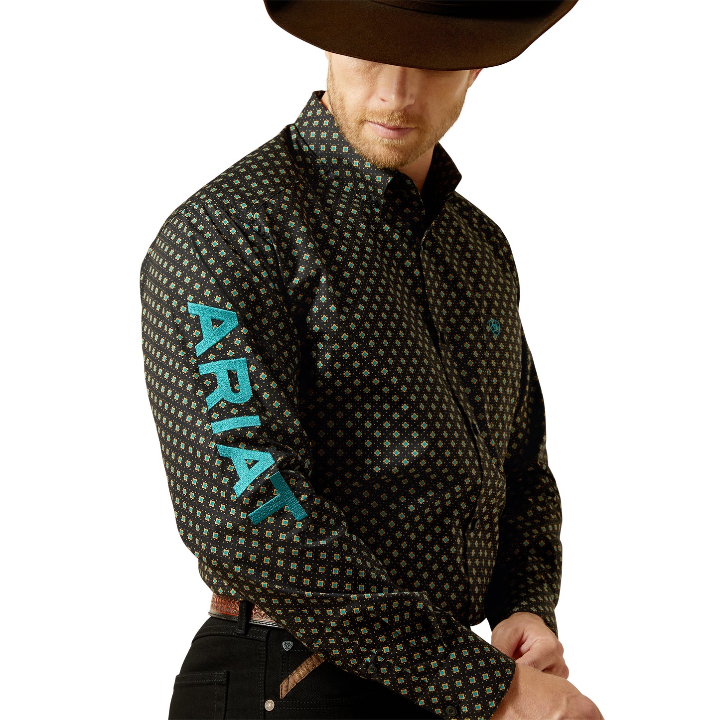 Ariat Men's Team Philbert Black & Teal Classic Fit Shirt 10062253