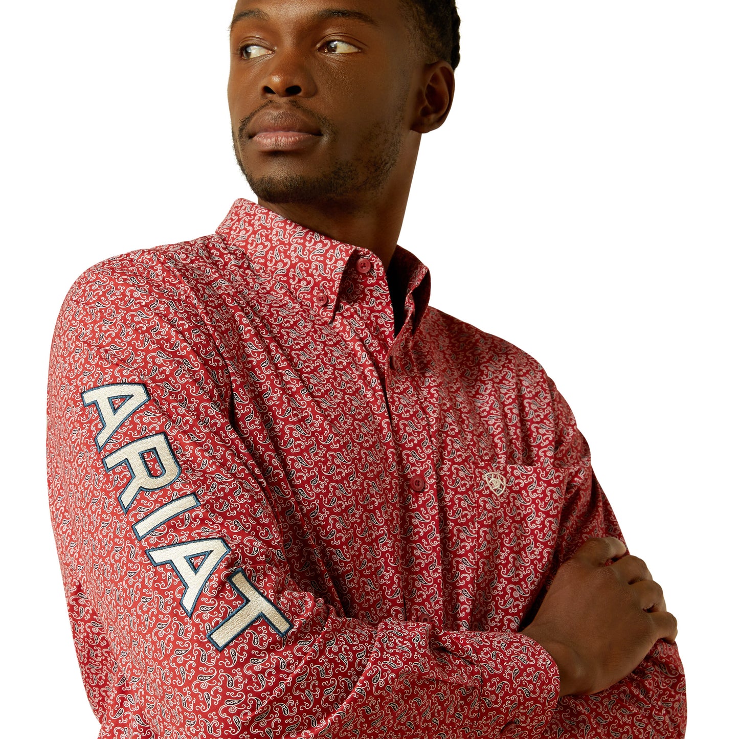 Ariat Men's Team Perl Red Fitted Button Down Shirt 10062255