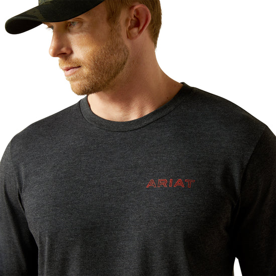 Ariat Men's Stamped Freedom Charcoal Heather Classic Fit T-Shirt 10062428