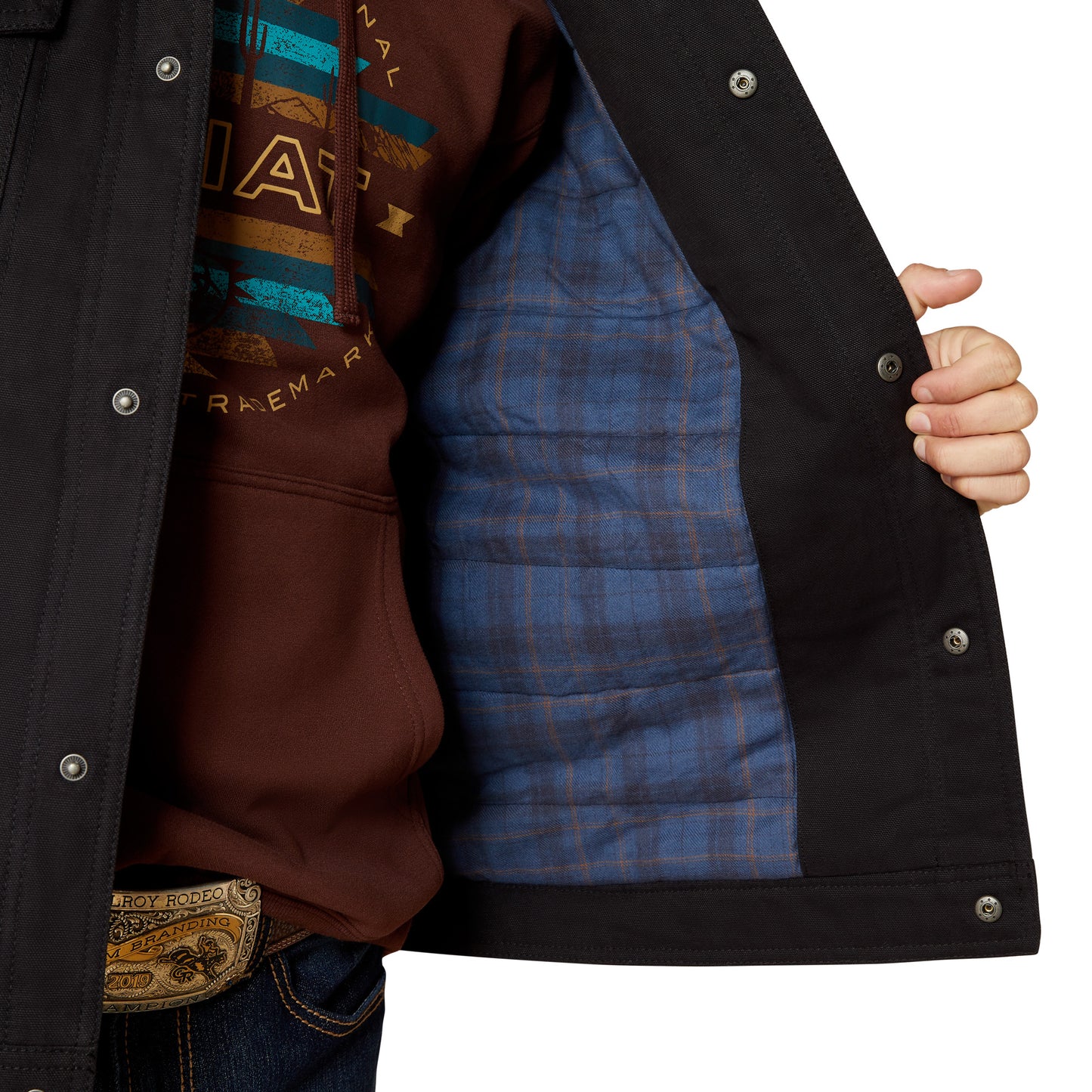 Ariat Men's Canvas Rancher Black Snap Vest 10062436