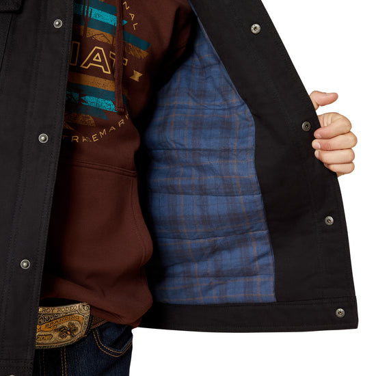 Ariat Men's Canvas Rancher Black Snap Vest 10062436