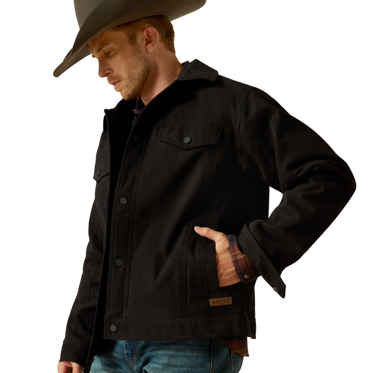 Ariat Men's Black Canvas Rancher Snap Jacket 10062438