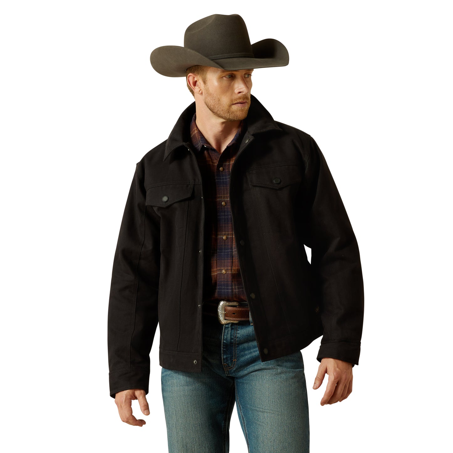Ariat Men's Black Canvas Rancher Snap Jacket 10062438