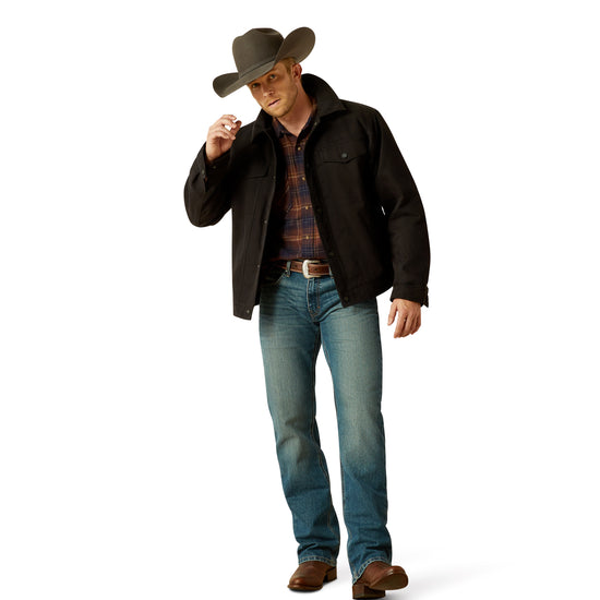 Ariat Men's Black Canvas Rancher Snap Jacket 10062438