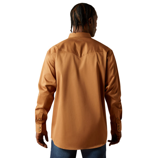 Ariat Men's Solid Twill Tan Classic Fit Snap Shirt 10062473