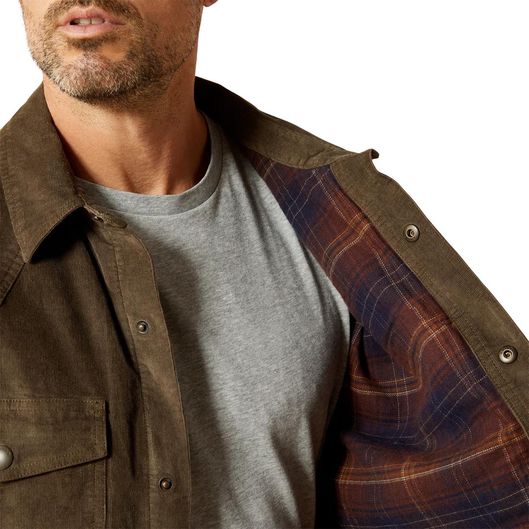 Ariat Men's Retro Corduroy Dark Green Shirt Jacket 10062519 detail03