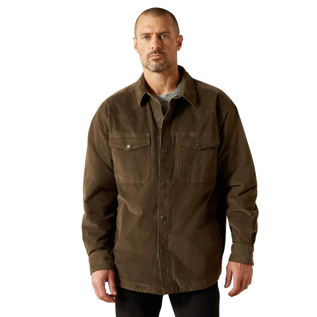 Ariat Men's Retro Corduroy Dark Green Shirt Jacket 10062519 front
