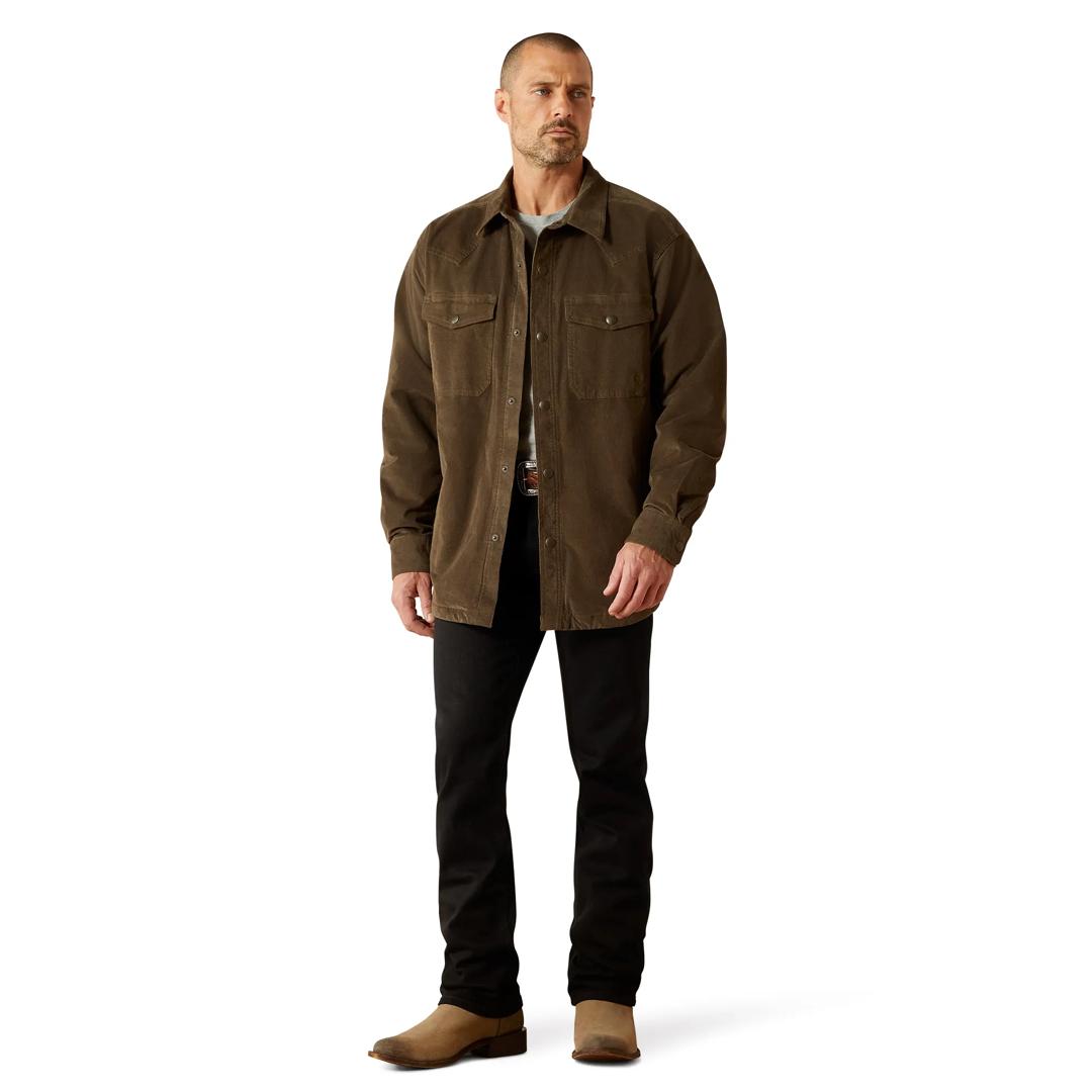 Ariat Men's Retro Corduroy Dark Green Shirt Jacket 10062519 full