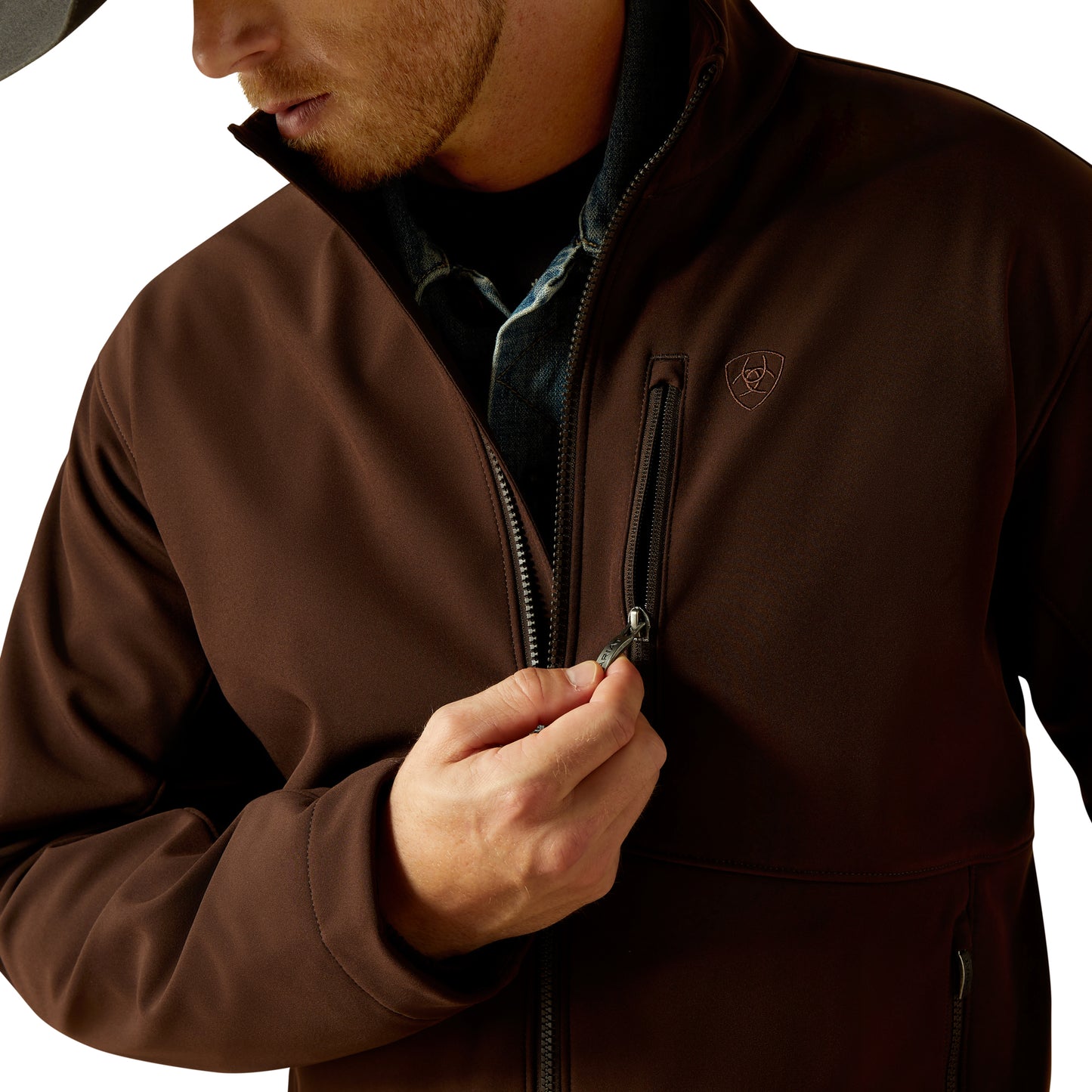 Ariat Men's Brown Logo Concealed Carry Softshell Jacket 10062585