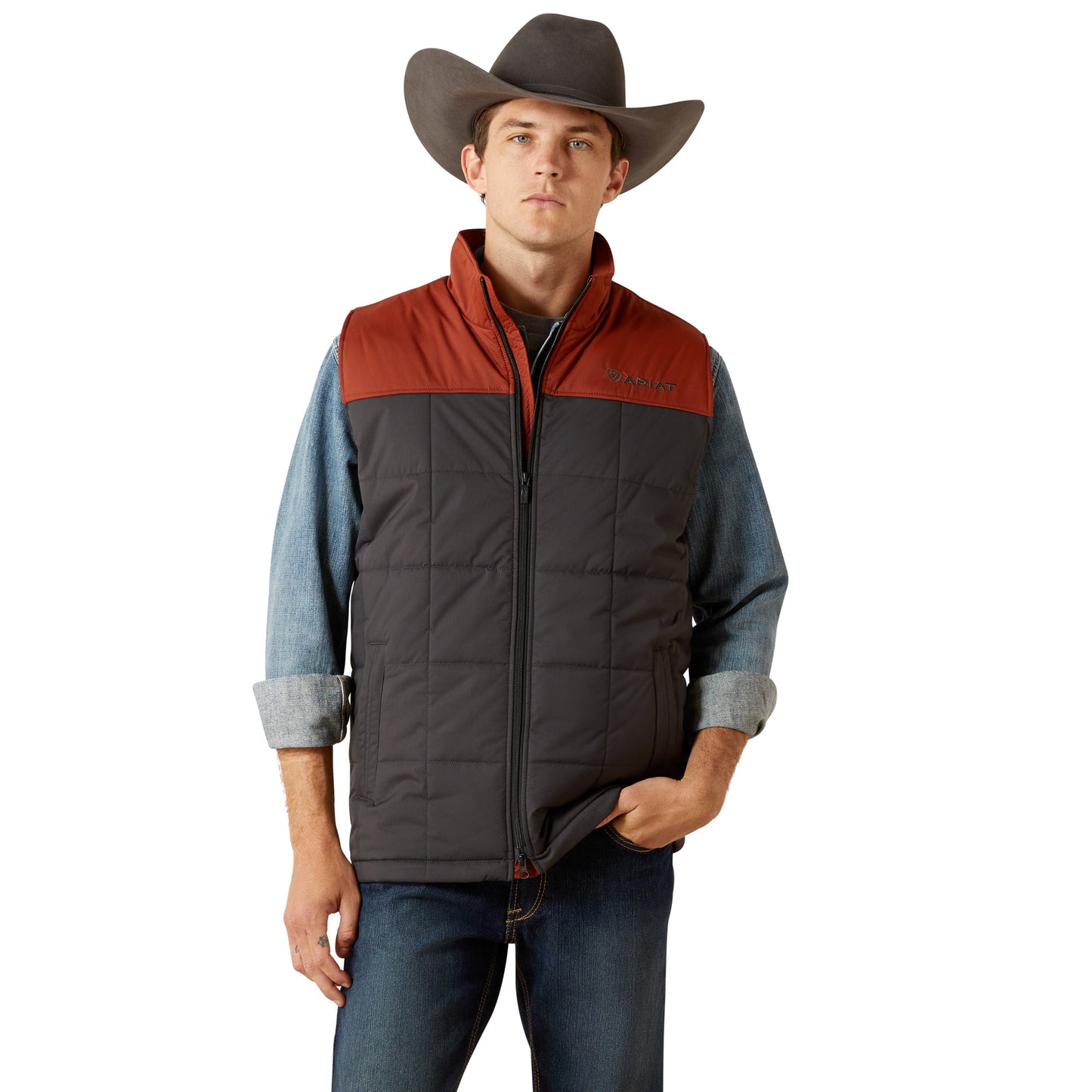 Ariat Men's Crius Smoked Paprika & Phantom Insulated Vest 10062604
