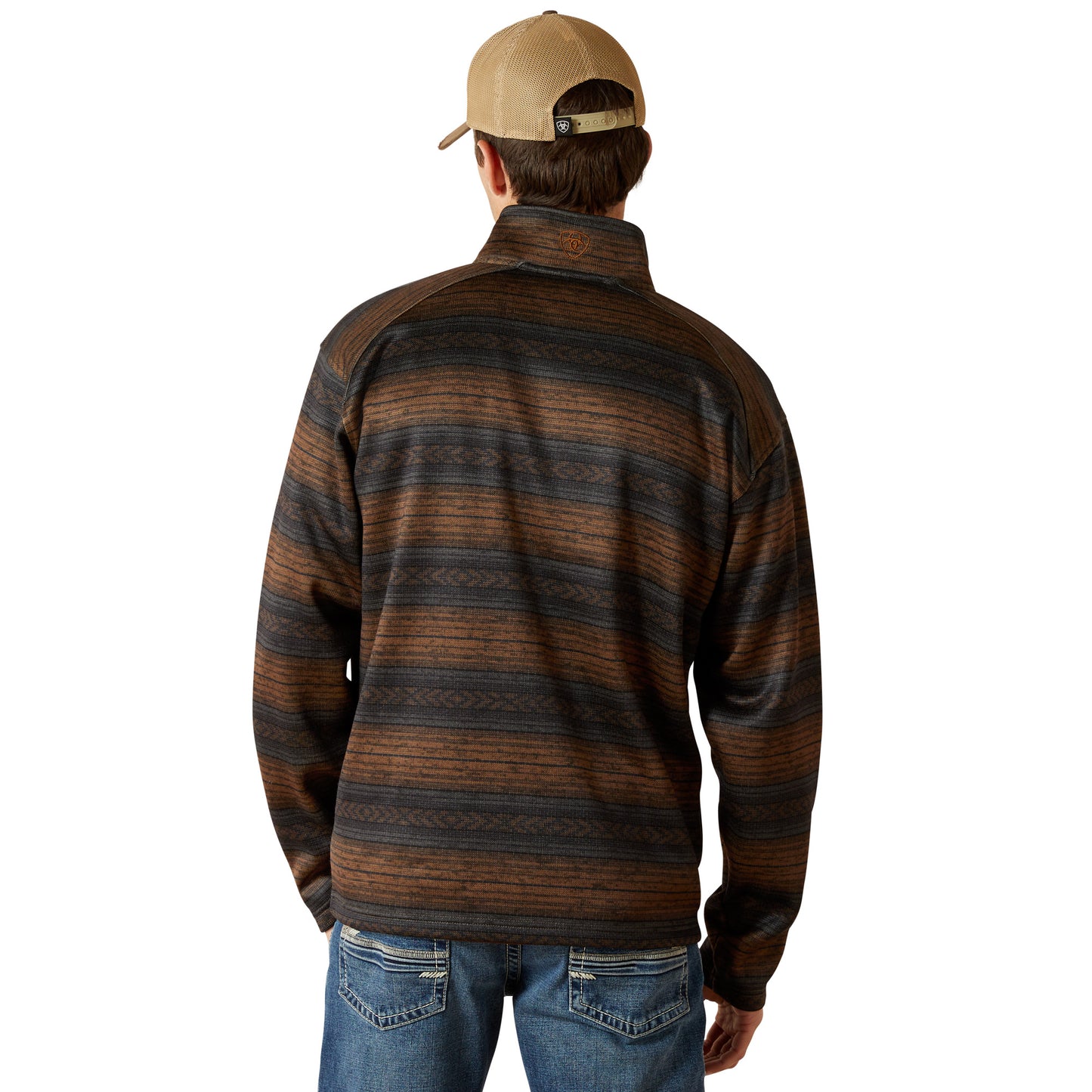 Ariat Men's Caldwell Full Zip Light Brown Southwest Sweatshirt 10062605