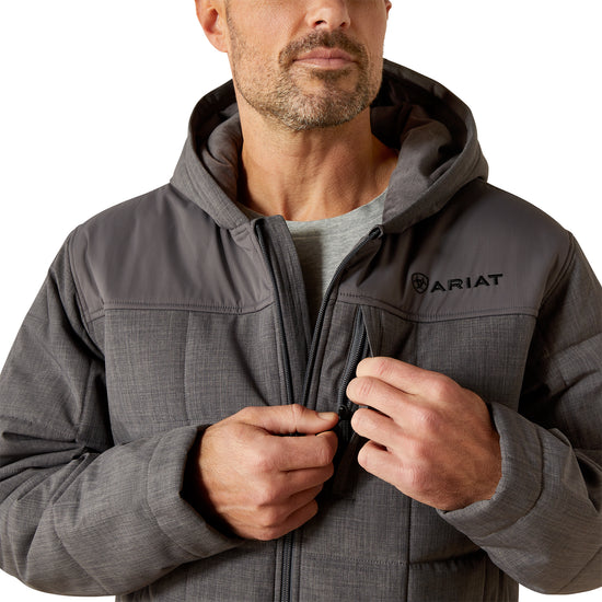 Ariat Men's Crius Hooded Grey Heather  Insulated Jacket 10062676