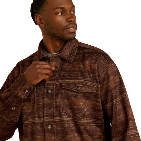 Ariat Men's Caldwell Printed Maroon Shirt Jacket 10062680