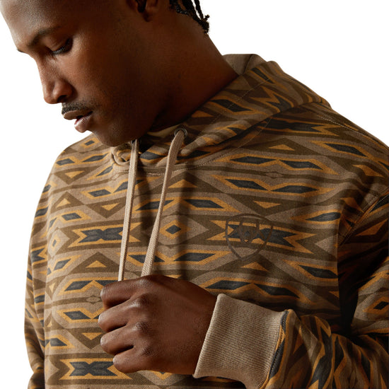 Ariat Men's Khaki All Over Southwest Print Pullover Hoodie 10062818