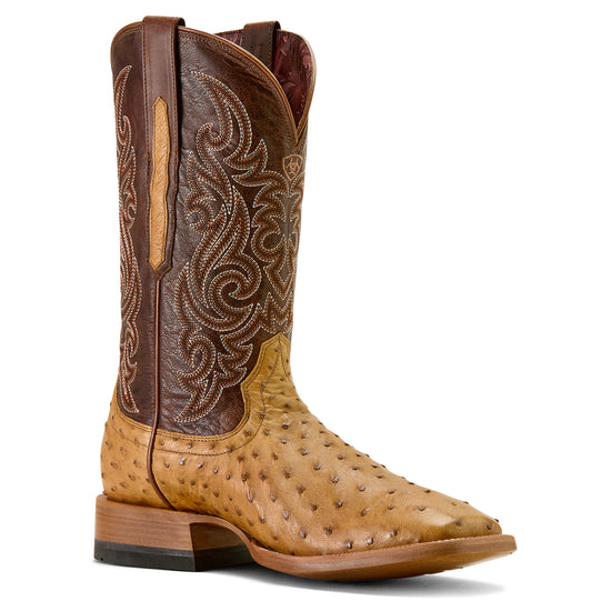 Ariat Men's Classic Cash Tan Full Quill Ostrich Western Boots 10063774