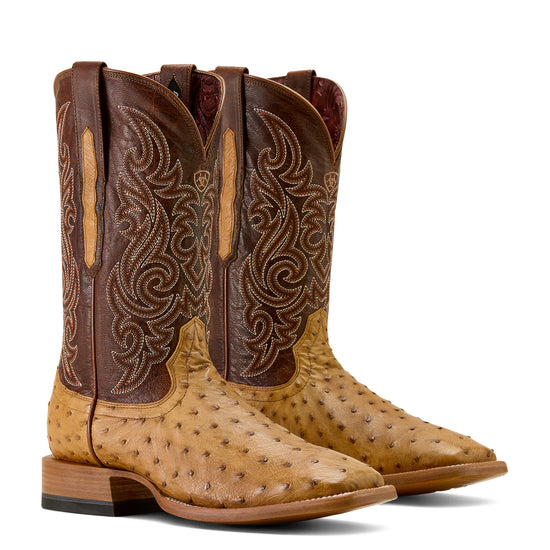Ariat Men's Classic Cash Tan Full Quill Ostrich Western Boots 10063774
