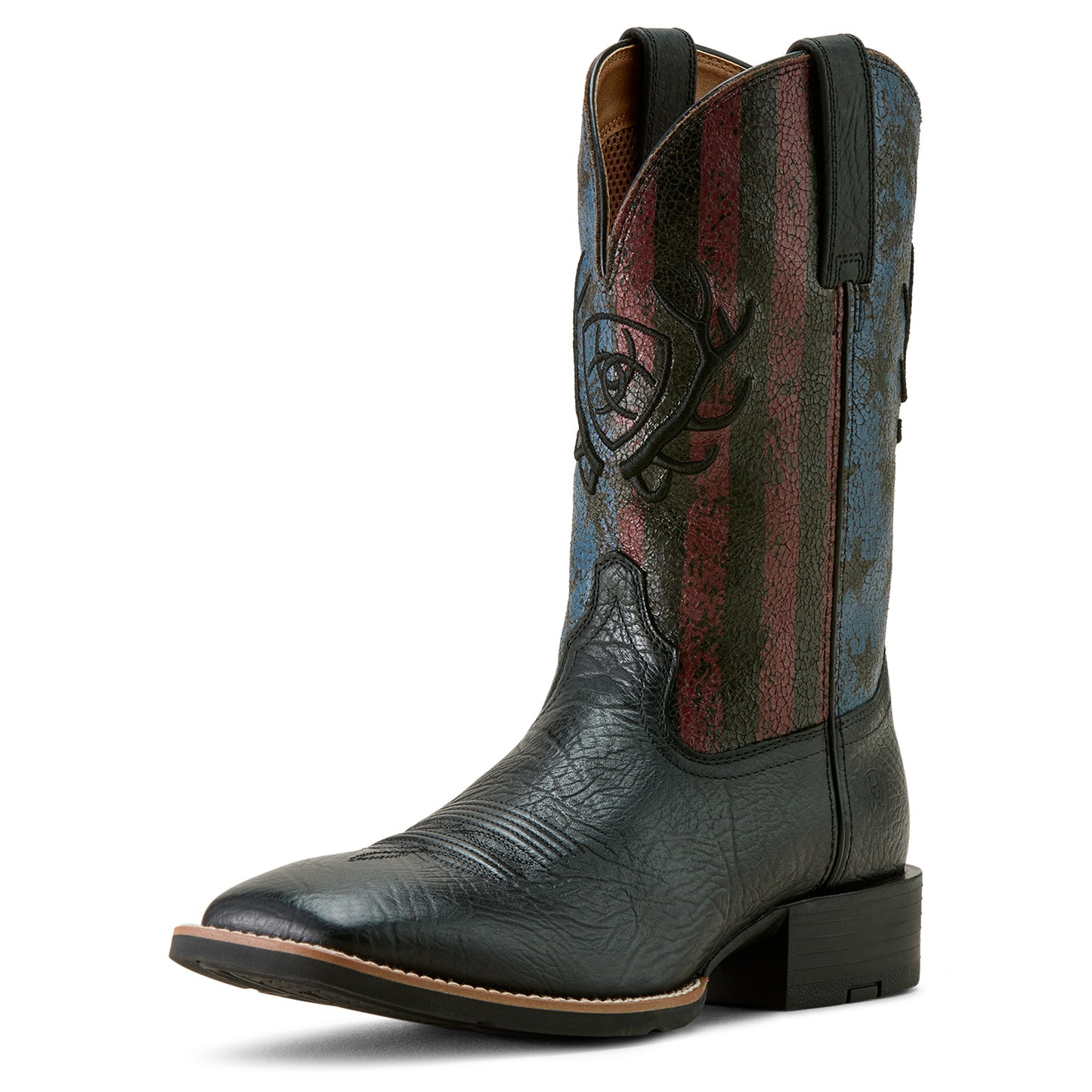 Ariat Men's Sport Liberty Antler Black Hippo Print Western Boot 10064048