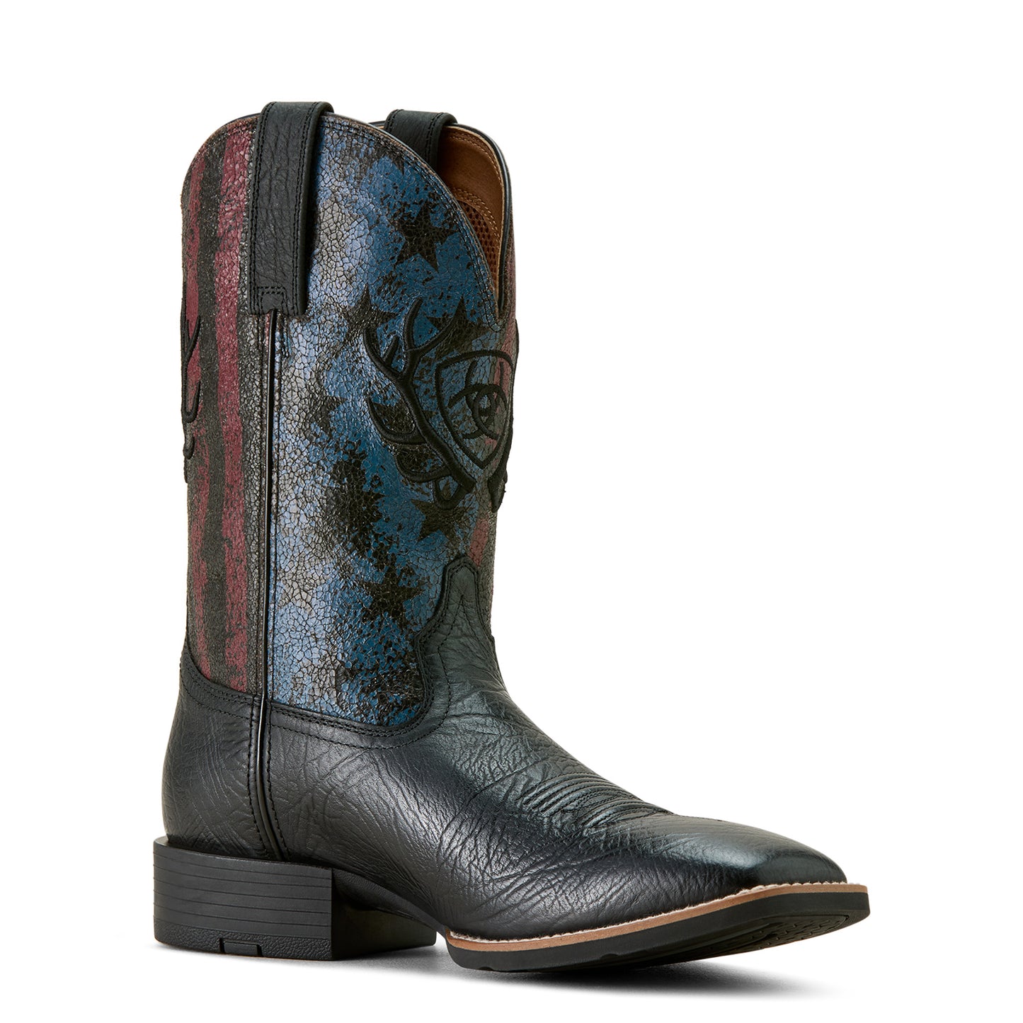 Ariat Men's Sport Liberty Antler Black Hippo Print Western Boot 10064048