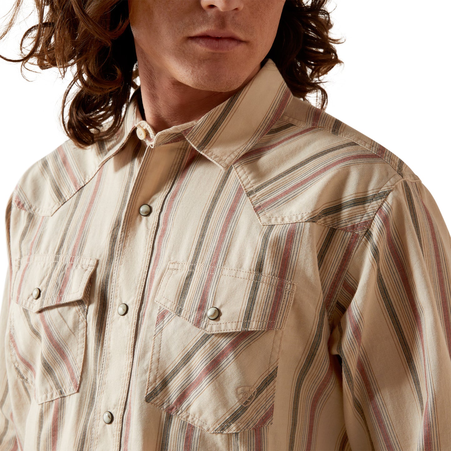 Ariat Men's Hines Retro Fit Off White Shirt 10065757