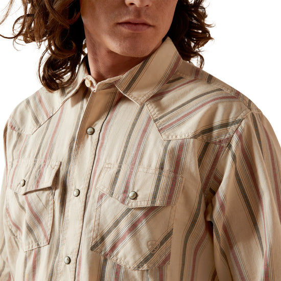 Ariat Men's Hines Retro Fit Off White Shirt 10065757