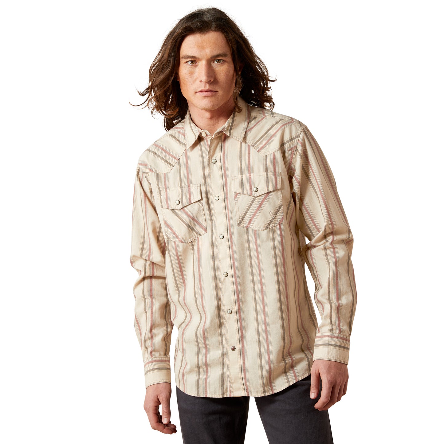 Ariat Men's Hines Retro Fit Off White Shirt 10065757