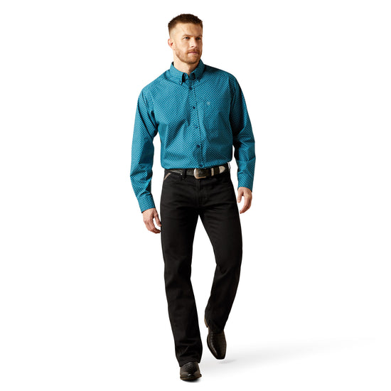 Ariat Men's Tyce Classic Fit Dark Teal Button Down Shirt 10065768
