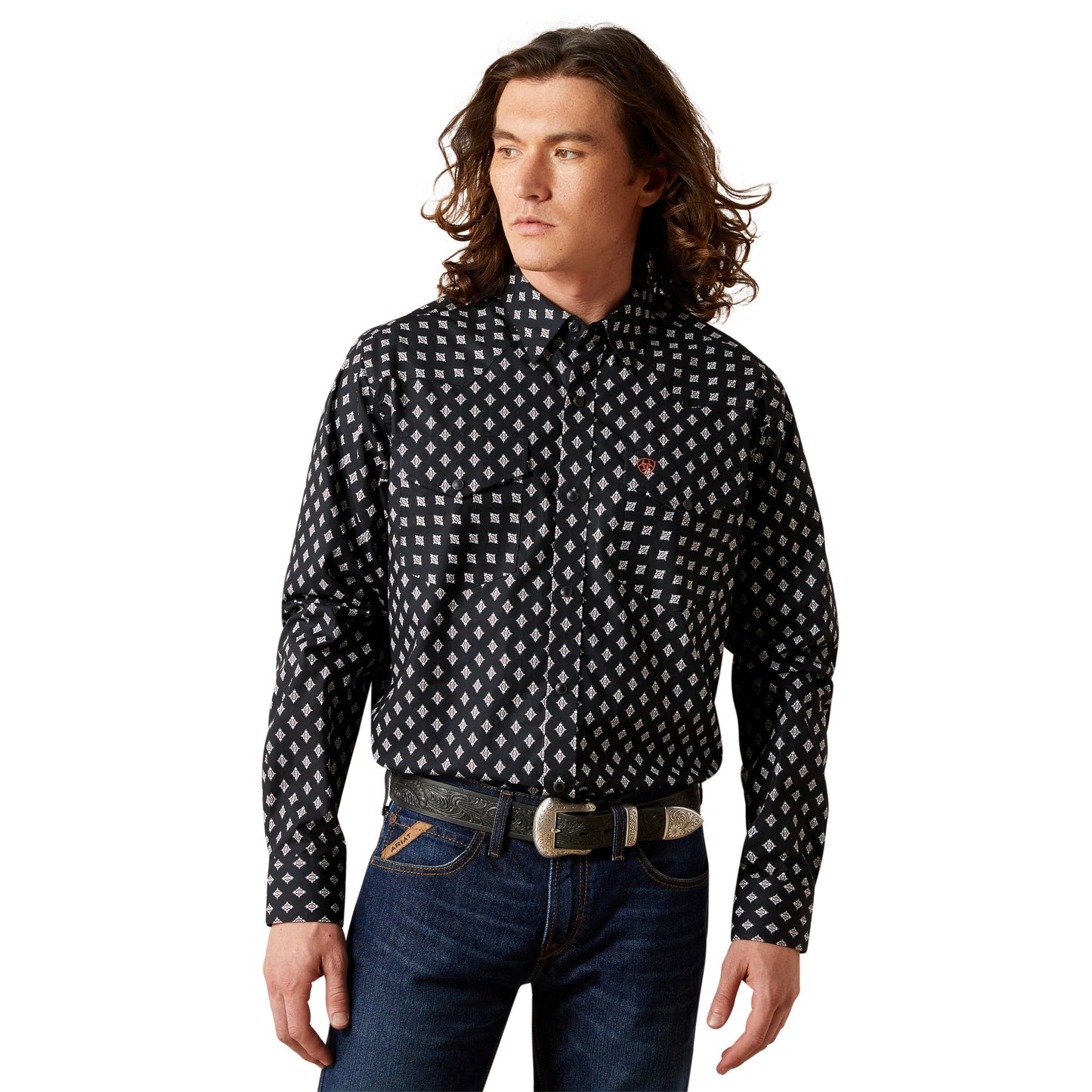 Ariat Men's Felix Fitted Black Button Down Shirt 10065785