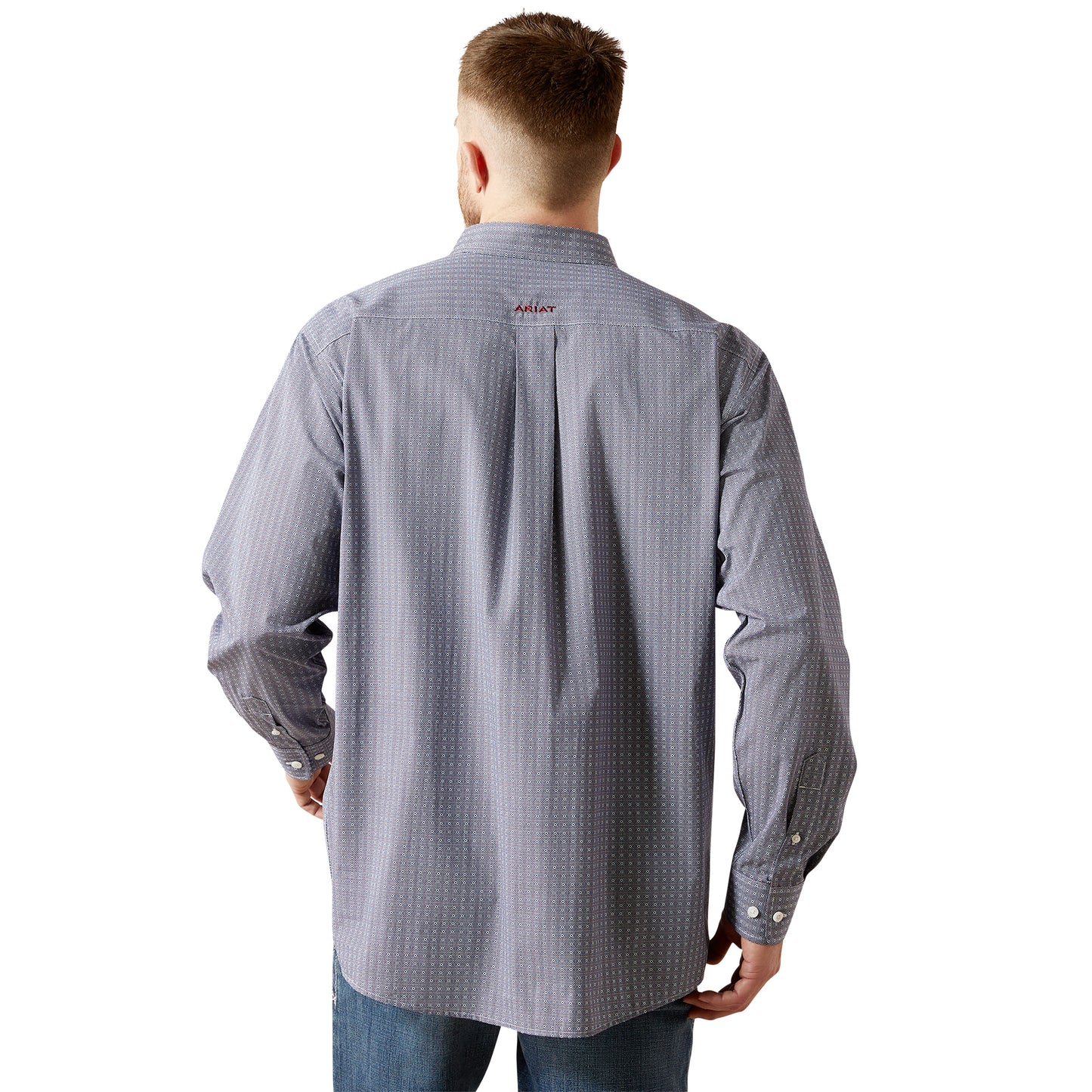 Ariat Men's Wrinkle Free Bowen Navy Classic Fit Shirt 10065806