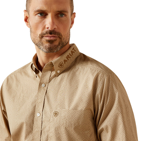 Ariat Men's Team Penn Khaki Fitted Button Down Shirt 10065812