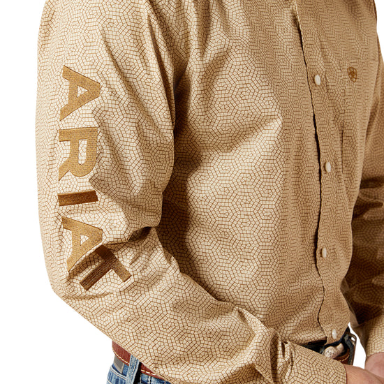 Ariat Men's Team Penn Khaki Fitted Button Down Shirt 10065812