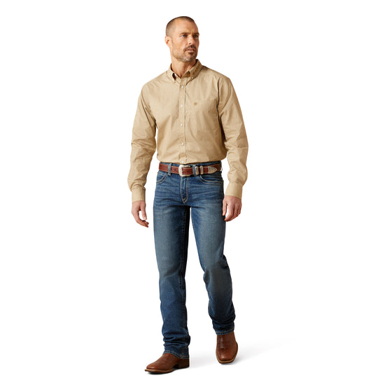 Ariat Men's Team Penn Khaki Fitted Button Down Shirt 10065812