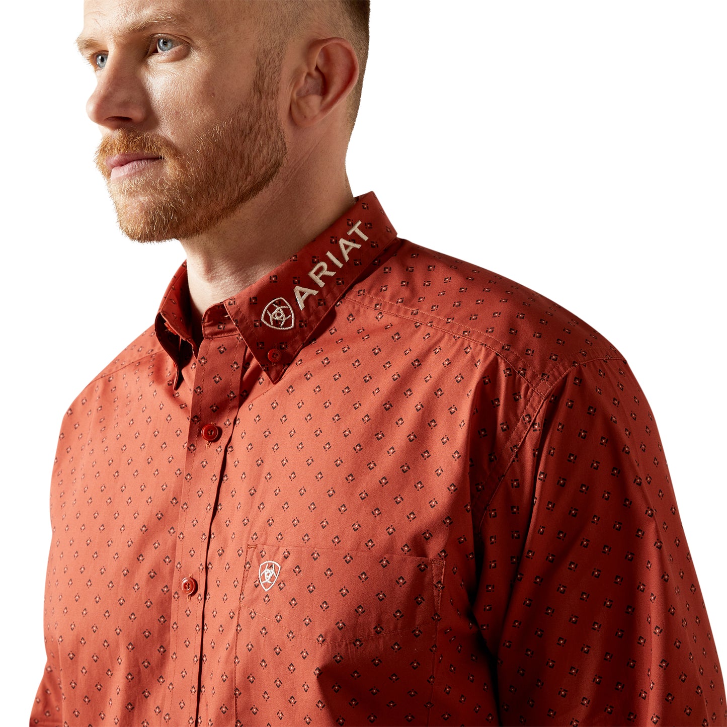 Ariat Men's Team Porter Brick Red Classic Fit Shirt 10065813