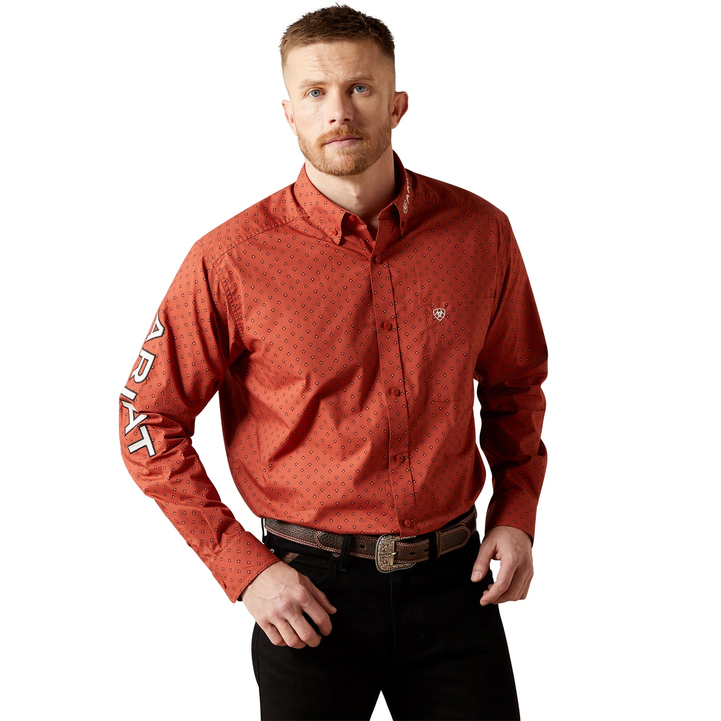Ariat Men's Team Porter Brick Red Classic Fit Shirt 10065813