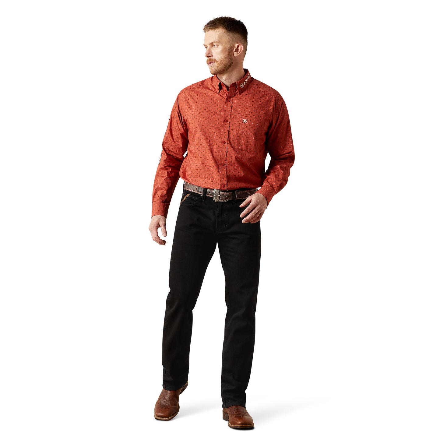 Ariat Men's Team Porter Brick Red Classic Fit Shirt 10065813