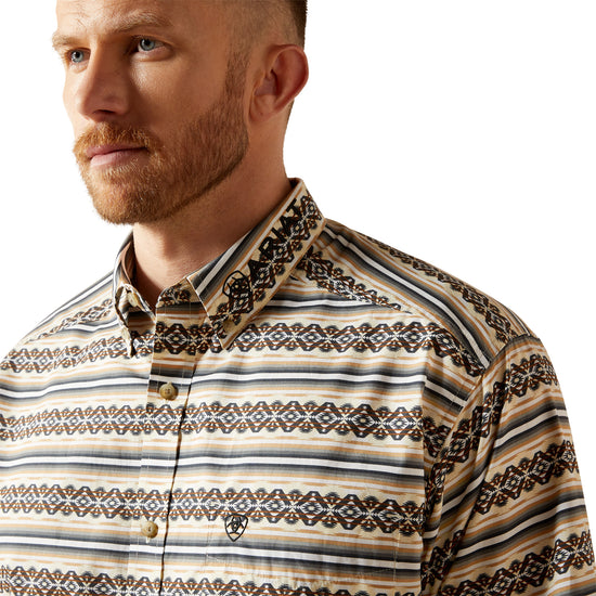 Ariat Men's Team Peter Classic Fit Khaki Button Down Shirt 10065814