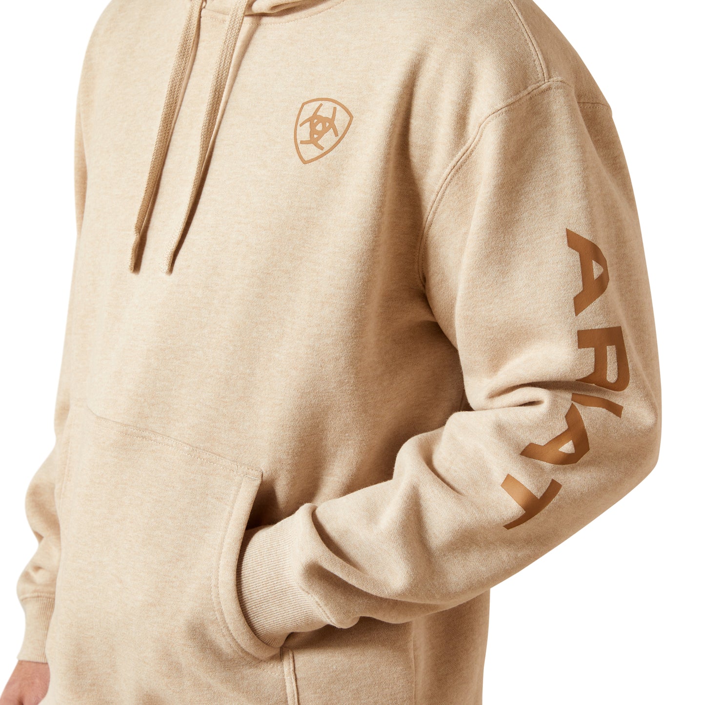 Ariat Men's Oatmeal Heather Logo Pullover Hoodie 10065838