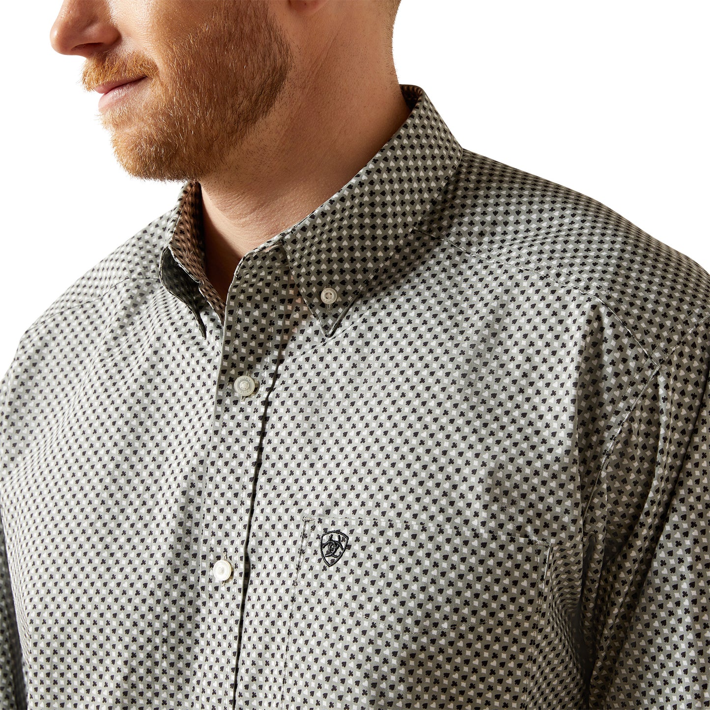 Ariat Men's Tristan Grey Classic Fit Button Down Shirt 10065854