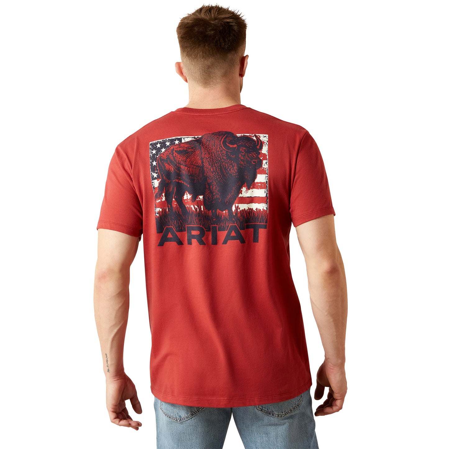 Ariat Men's Brick Red Buffalo Flag Graphic T-Shirt 10065897