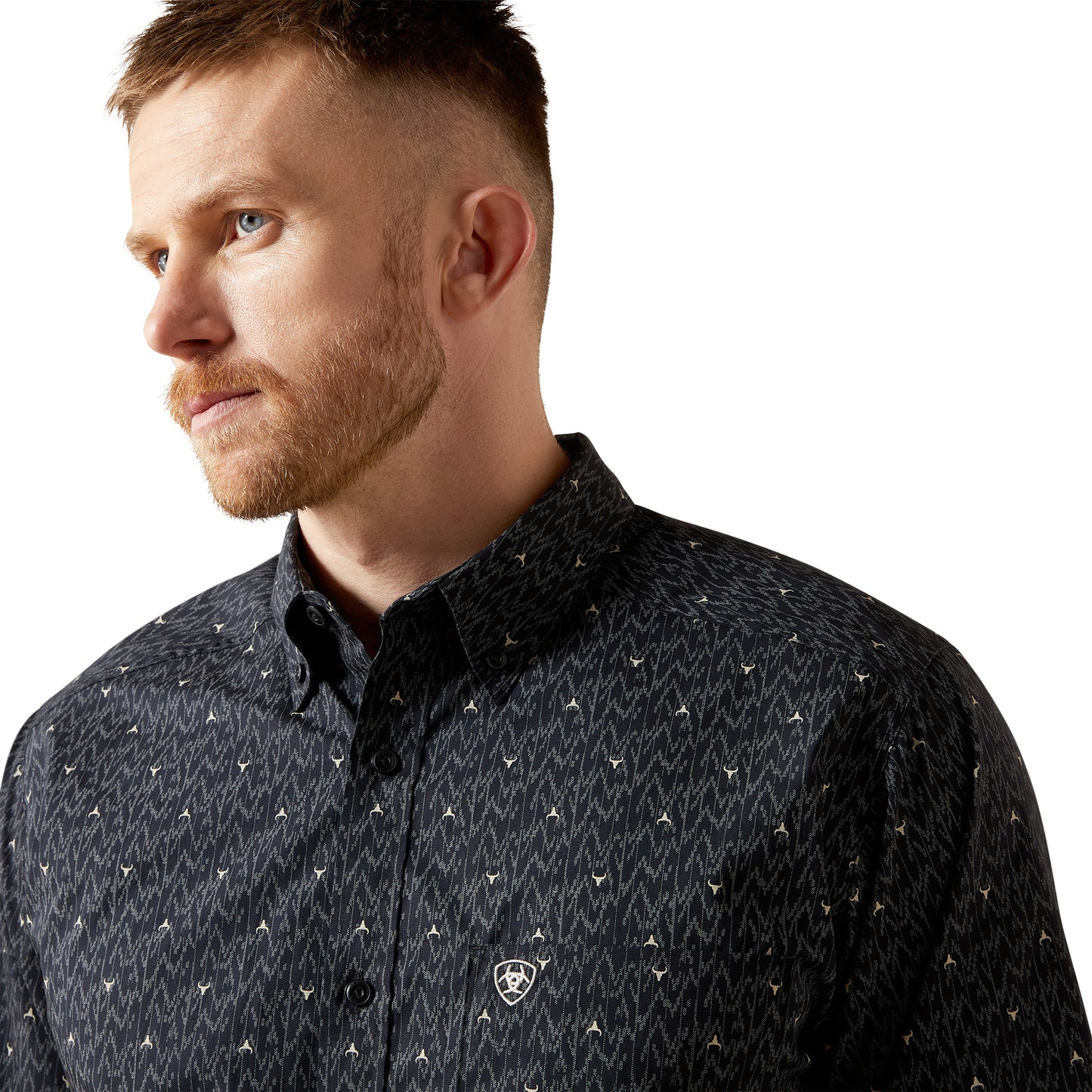 Ariat Men's Wheaton Navy Fitted Button Down Shirt 10065964