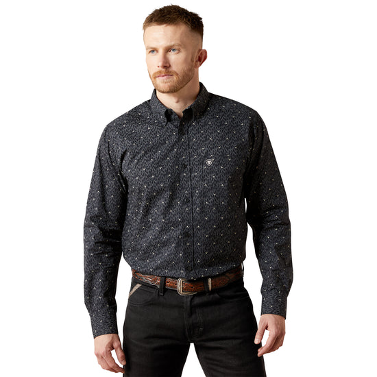 Ariat Men's Wheaton Navy Fitted Button Down Shirt 10065964